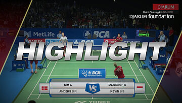 Marcus Fernaldi G/Kevin Sanjaya S (INA) VS Kim Astrup/Anders Skaarup Rasmussen (DEN)